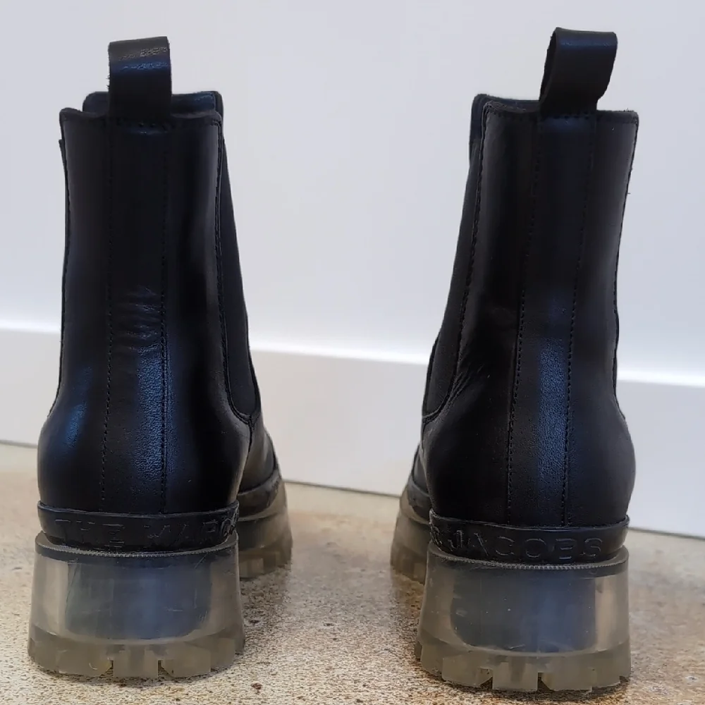 Marc Jacobs | The Stomper Black Ankle Boots Platform Chunky Clear Sole Size 9